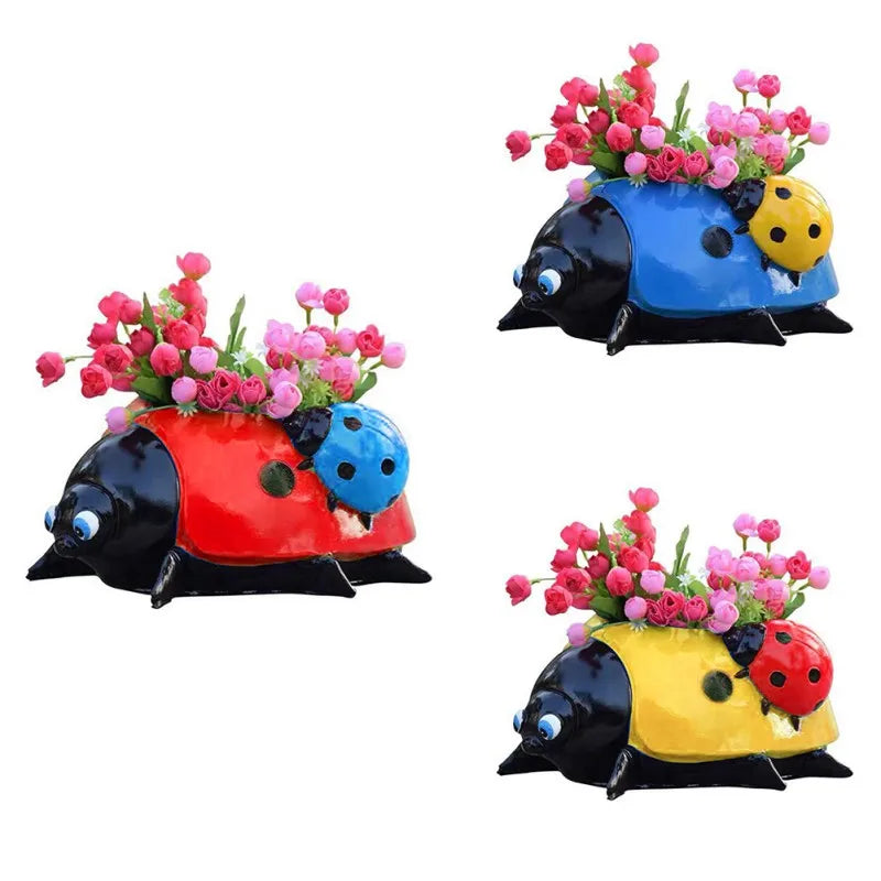 LadybugPot 1+1 GRATIS: Buntes Marienkäfer Blume Topf