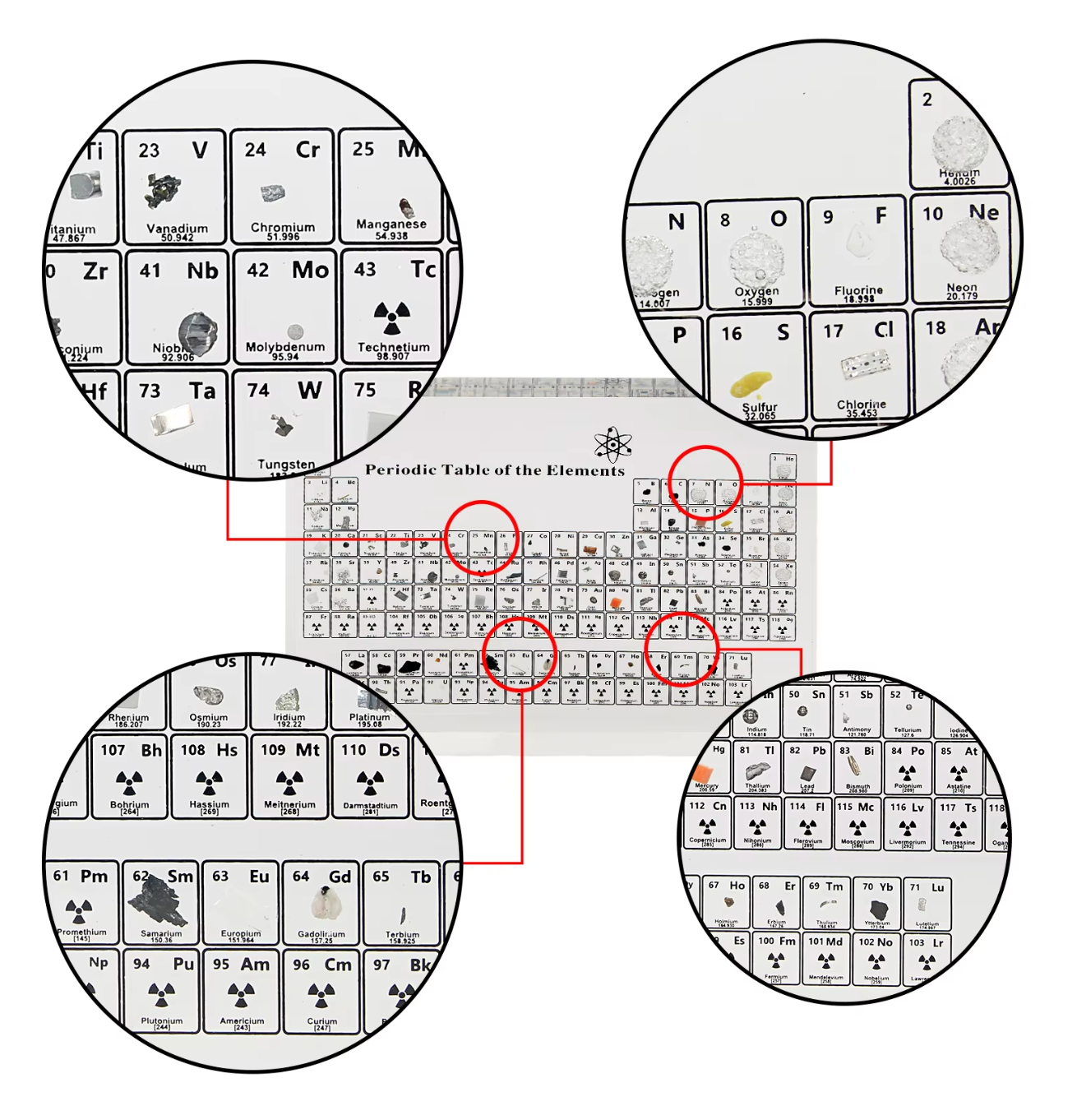 Ledsen™ PeriodicTable:  Glas Periodensystem DerElemente mit Licht