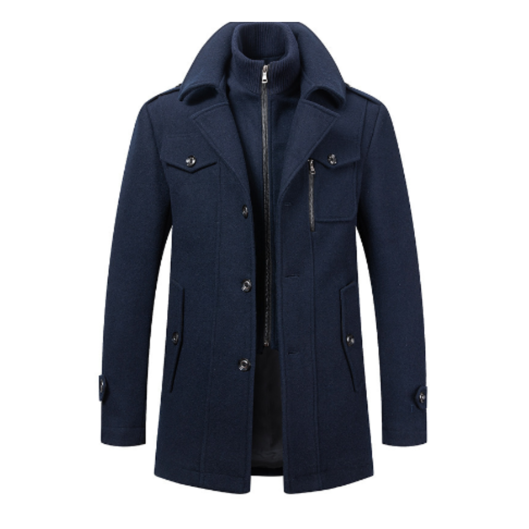 Icone™ WinterCoat: Luxuriöser Doppelkragen Stylischer Winter-Trenchcoat