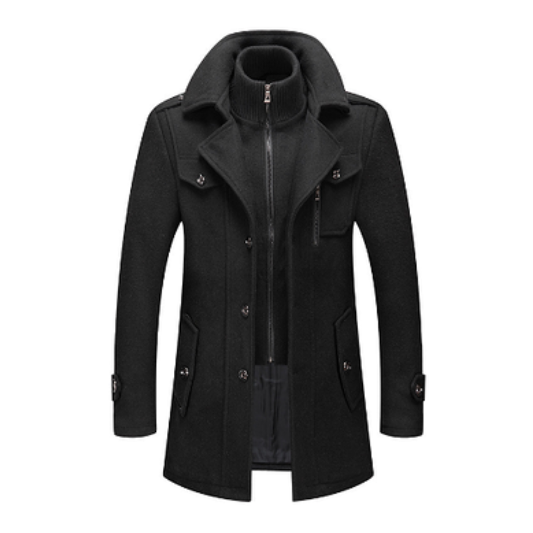 Icone™ WinterCoat: Luxuriöser Doppelkragen Stylischer Winter-Trenchcoat