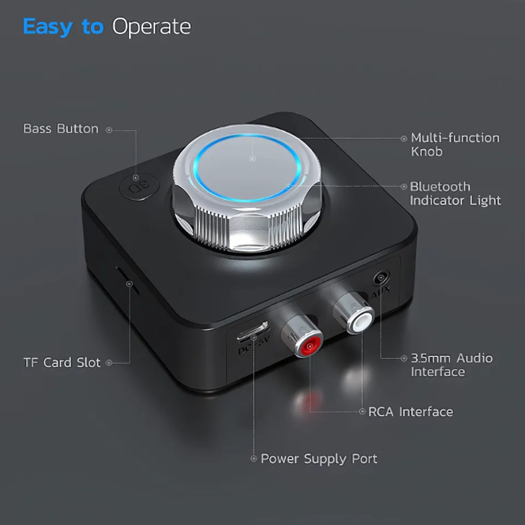 BluetoothReceiver - Kabelloser Bluetooth 5.0 Audio-Cinch-Receiver