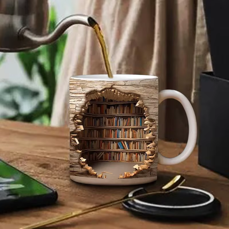 LibraryMug - 3D Bibliothek Design Becher