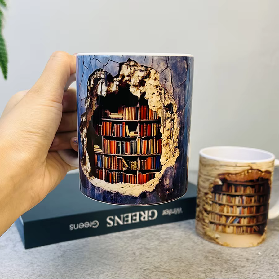 LibraryMug - 3D Bibliothek Design Becher