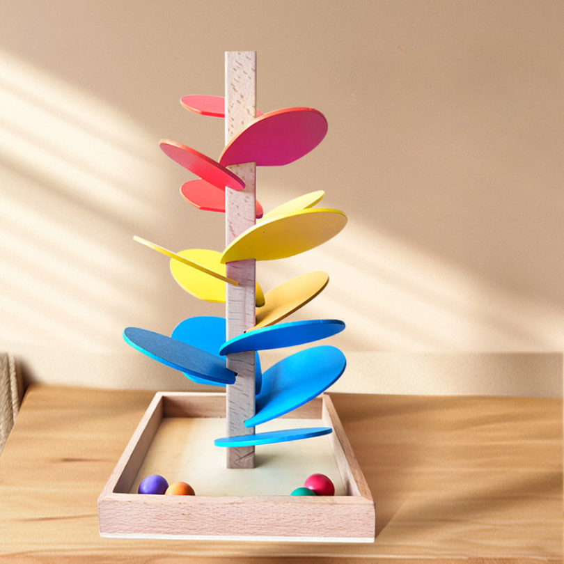 Kletshuts™ MarbleTower: Interaktiv Regenbogen Marmor Holz Turm Kinder Spielzeug