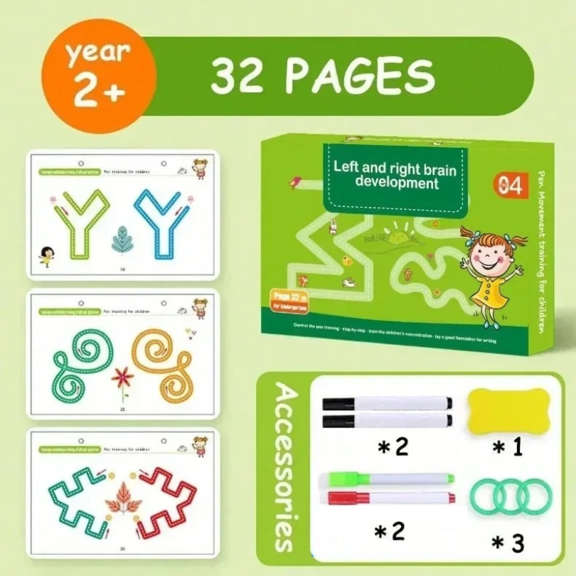 Kletshuts™ ActivityBook: Nachzeichnen Und Zeichnen Bildungs Wiederverwendbar Arbeitsbuch