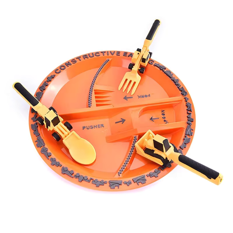 Kletshuts™ CarCutlery: Kinder Baubesteck Set