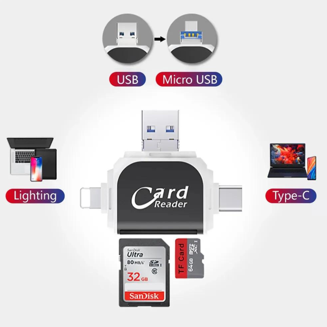 CardReader - Multi-Port 4 in 1 Universal SD TF Kartenleser