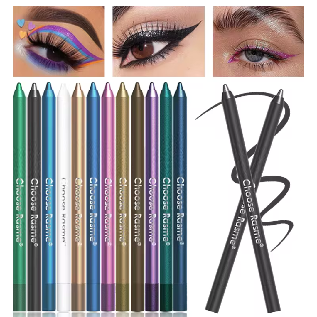 WaterproofEyeliner - Langanhaltender Wasserfester Augen- und Lippe Liner Bleistift 12-Teiliges Set