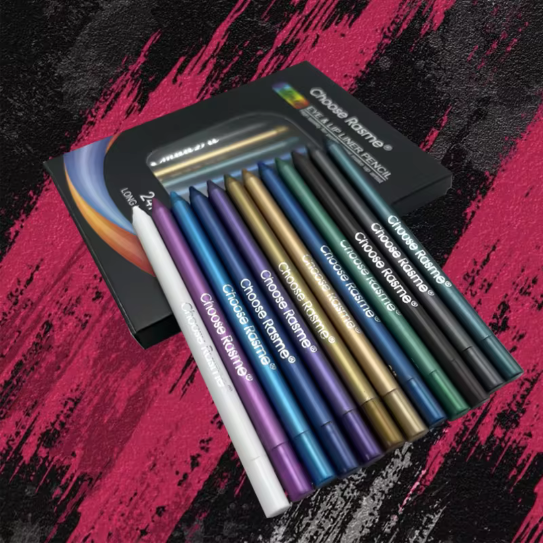 WaterproofEyeliner - Langanhaltender Wasserfester Augen- und Lippe Liner Bleistift 12-Teiliges Set