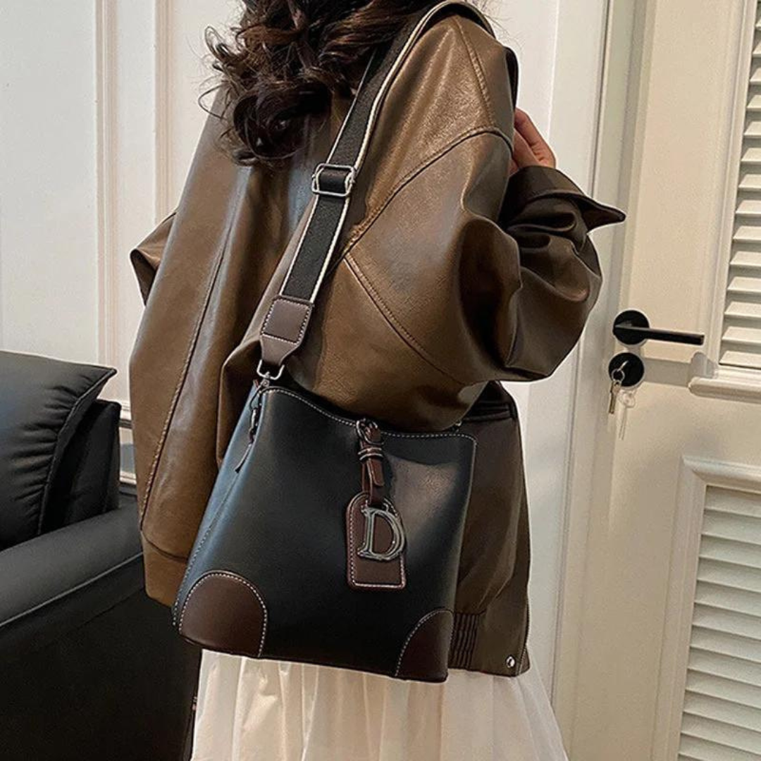 Icone™ ShoulderBag: Echtes Leder Nische Damen Umhängetasche