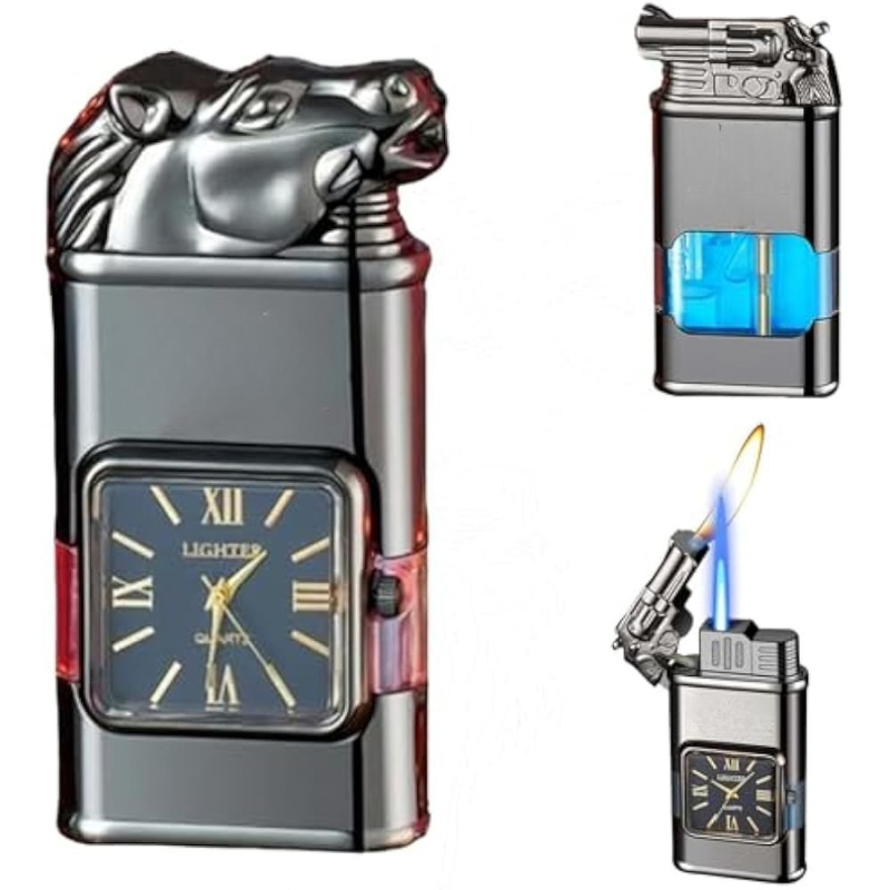 WatchLighter: Vintage Inspiriert Multifunktional Doppelt Flamme Uhr Feuerzeug