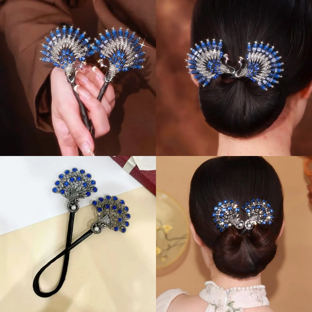 Rose® HairTie 1+1 GRATIS: Stylischer Haargummi Eleganter Vintage Kristall-Pferdeschwanz Twist-Halter