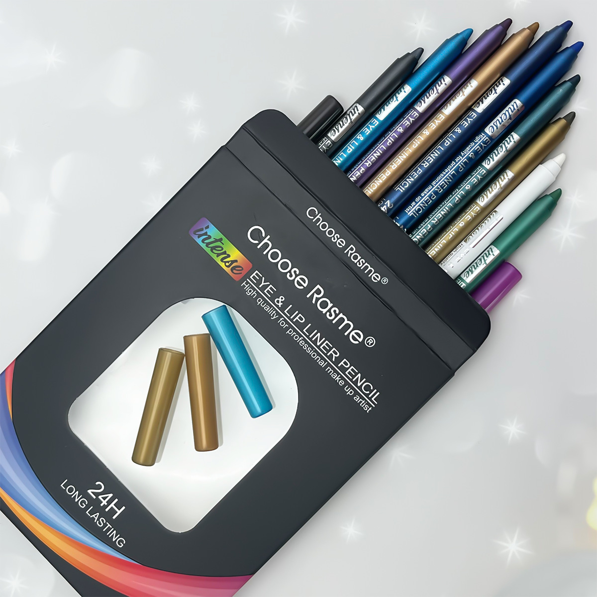 WaterproofEyeliner - Langanhaltender Wasserfester Augen- und Lippe Liner Bleistift 12-Teiliges Set
