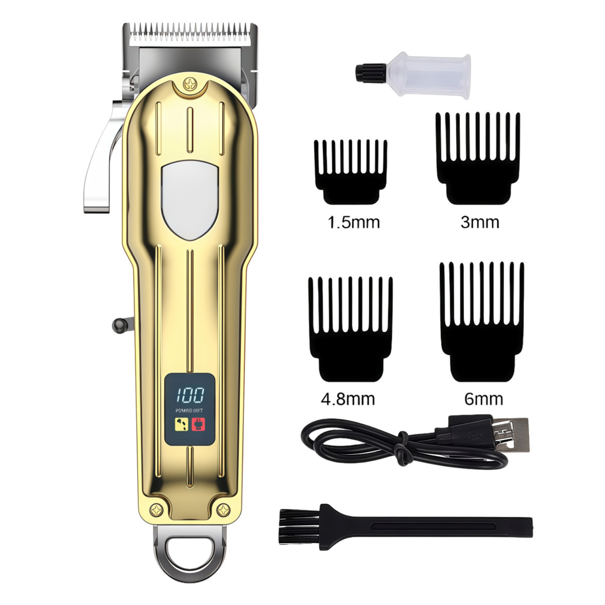 Rose® HairClipper: Digital LCD Rasierer Professionell Haar Klipper
