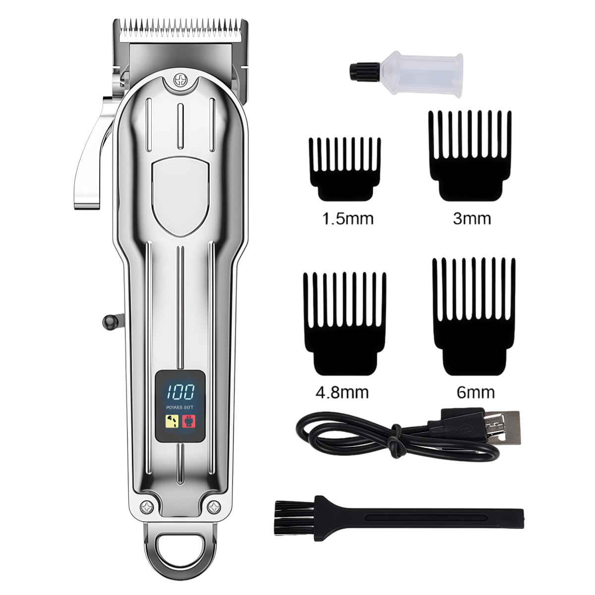 Rose® HairClipper: Digital LCD Rasierer Professionell Haar Klipper