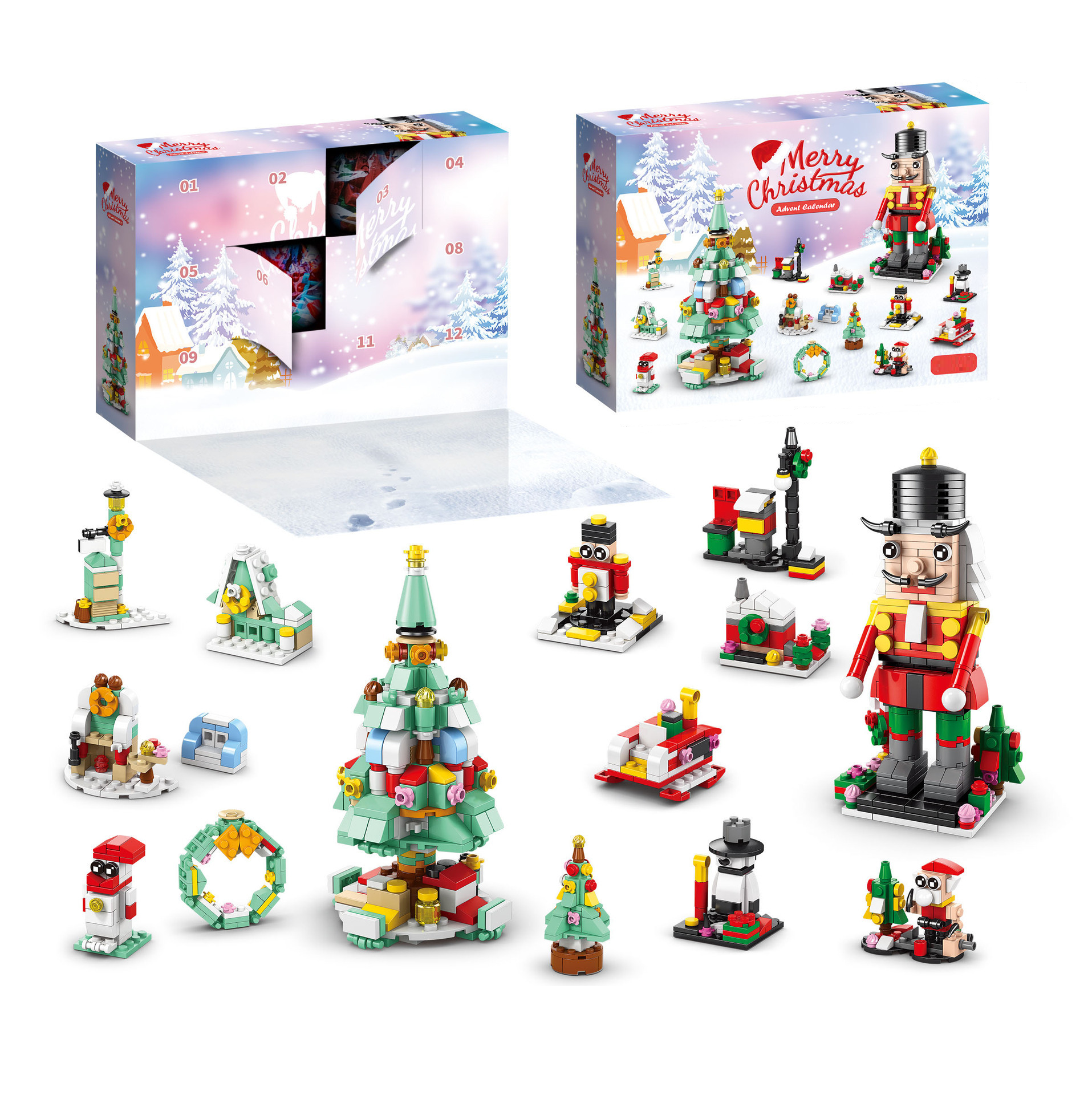 ChristmasBlocks: Weihnachten Advent Kalender Bausteine Set