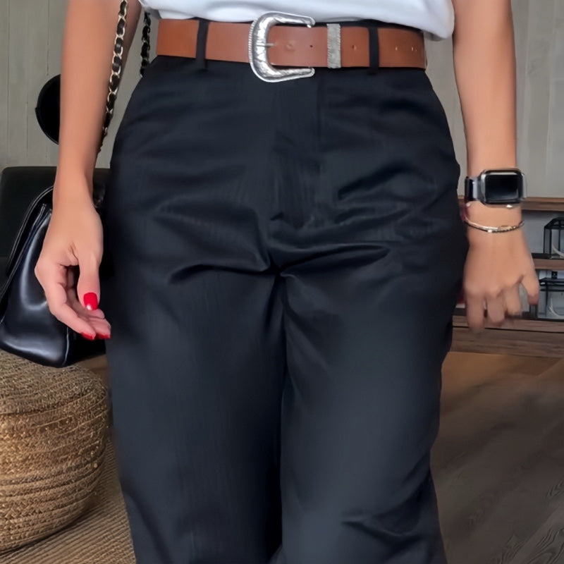Icone™ ClassyPants: Klassisch Gerade Passform Hohe Taille Damen Hosen