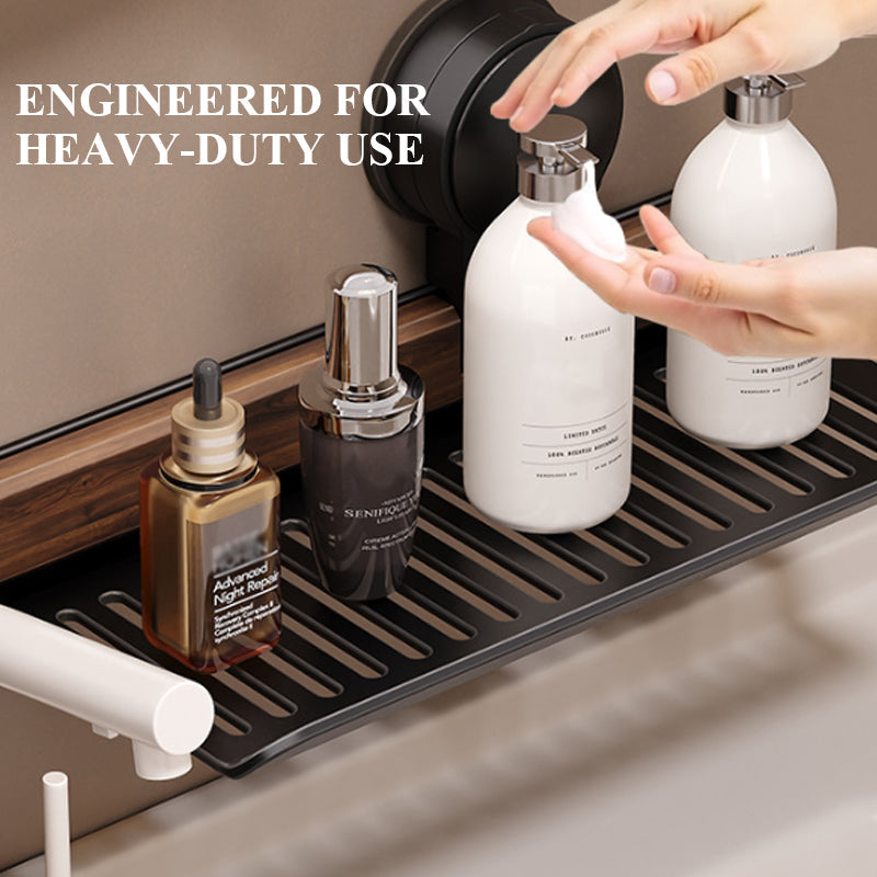 GlideHold® BathroomRack: Modernes Absaugung Badezimmer Regal Mit U-Nut Design