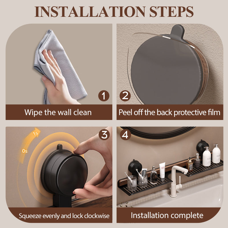 GlideHold® BathroomRack: Modernes Absaugung Badezimmer Regal Mit U-Nut Design