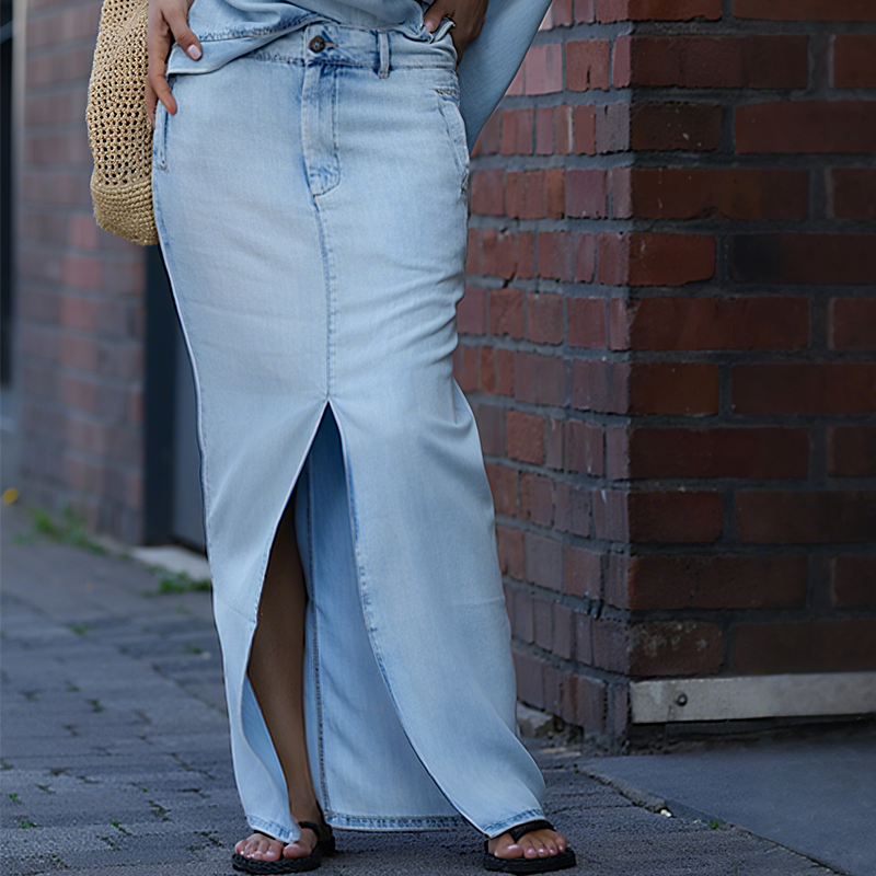Icone™ FashionSet: Stilvolles Aus-Schulter Top Und Jeansrock