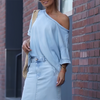 Icone™ FashionSet: Stilvolles Aus-Schulter Top Und Jeansrock