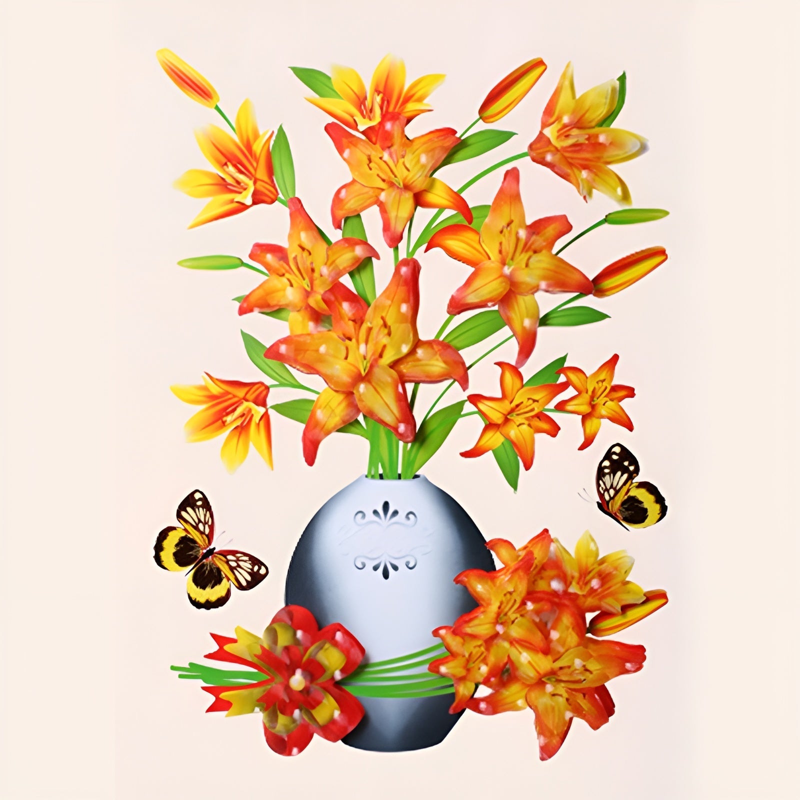 FloralSticker 2+2 GRATIS: Elegant Haus Dekor Selbstklebend Blumen Aufkleber