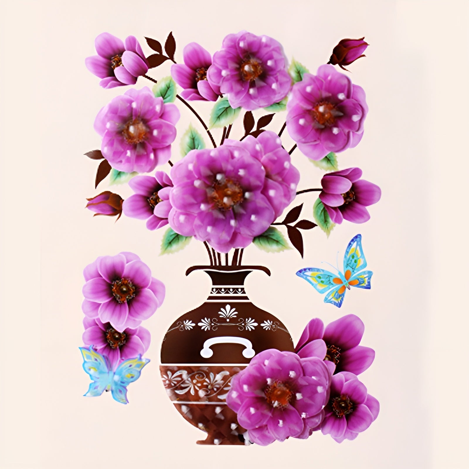 FloralSticker 2+2 GRATIS: Elegant Haus Dekor Selbstklebend Blumen Aufkleber
