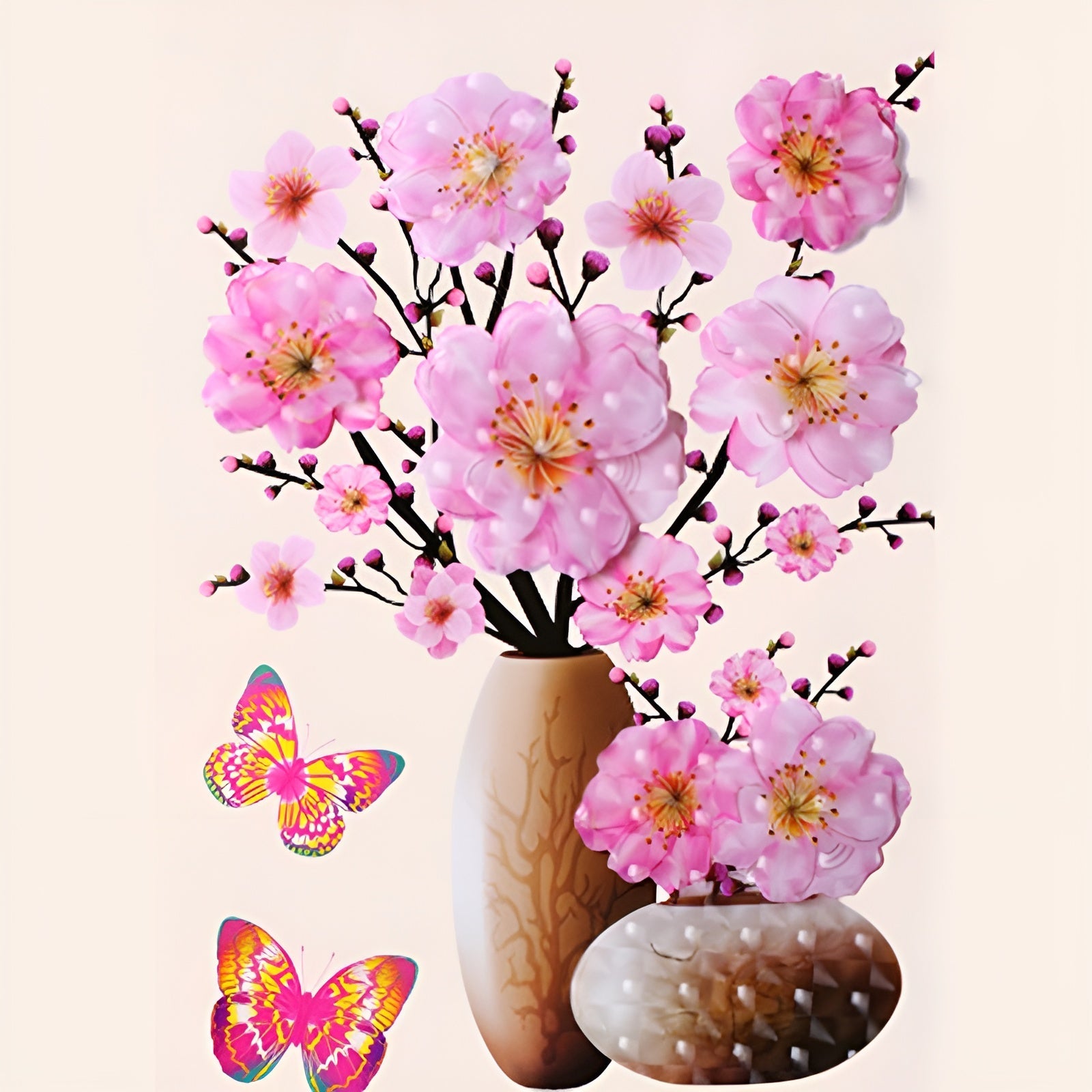FloralSticker 2+2 GRATIS: Elegant Haus Dekor Selbstklebend Blumen Aufkleber