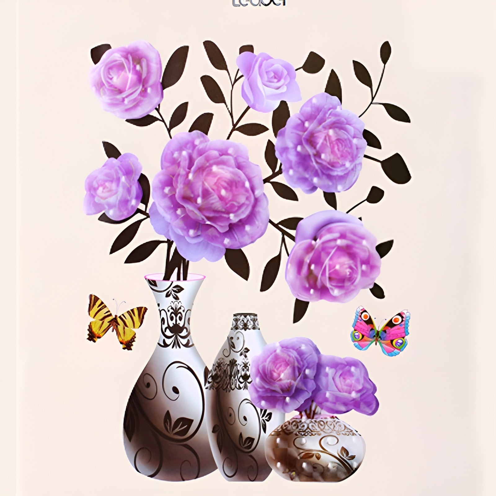 FloralSticker 2+2 GRATIS: Elegant Haus Dekor Selbstklebend Blumen Aufkleber